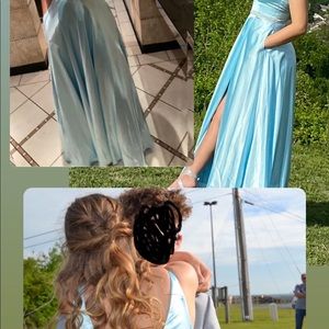 baby blue prom dress